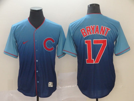 Men's Chicago Cubs Kris Bryant #17 Blue Player Jersey