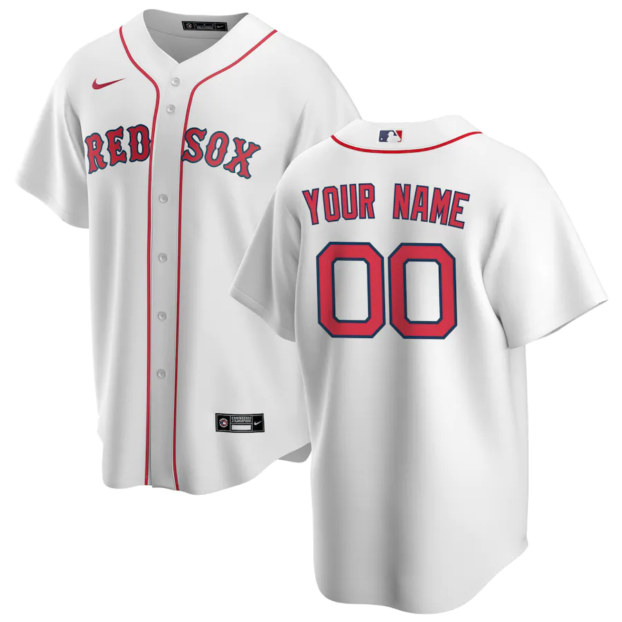 Men's Boston Red Sox White Home Replica Custom Jersey