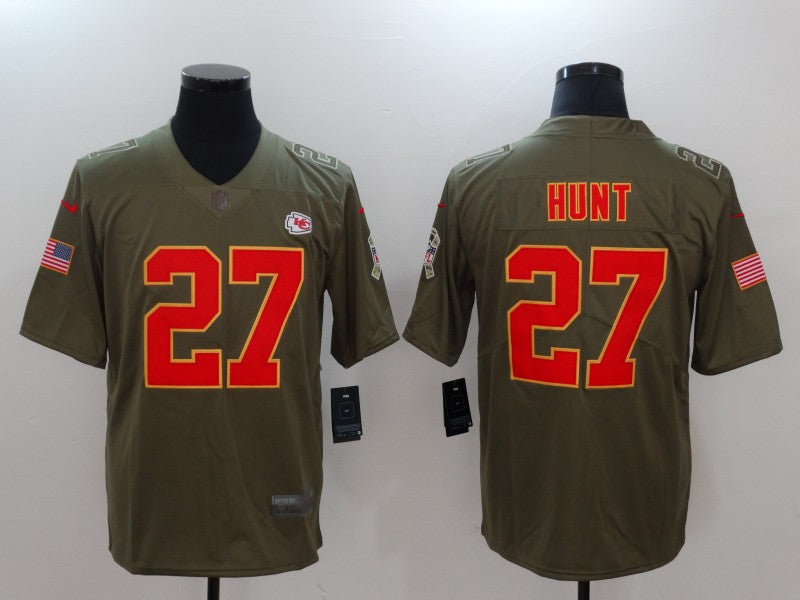 Men's Kansas City Chiefs Karim Hunt #27 Brown Game Jersey