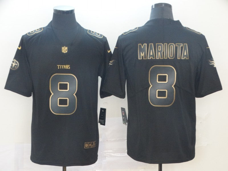 Men's Tennessee Titans Marcus Mariota #8 Black Game Player Jersey