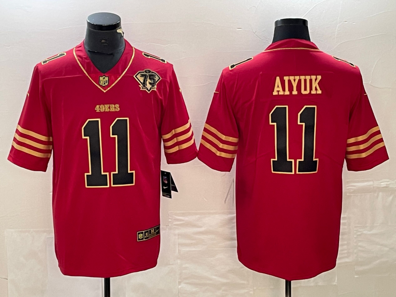 Men's San Francisco 49ers Brandon Aiyuk #11 Scarlet Player Jersey