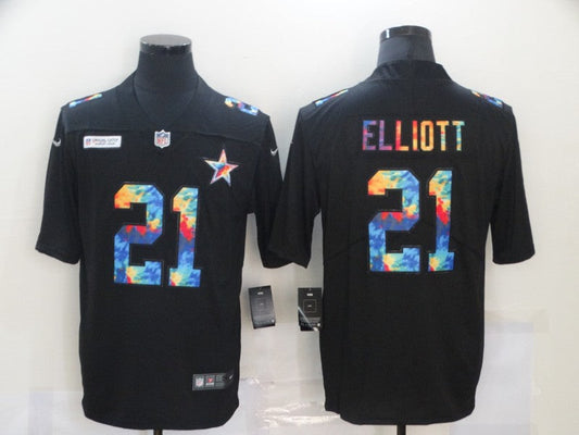 Men's Dallas Cowboys Ezekiel Elliott #21 Black Game Player Jersey