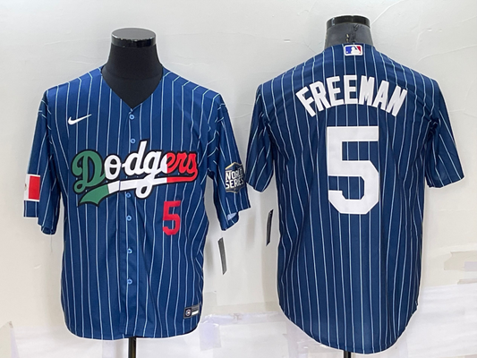 Men's Los Angeles Dodgers Freddie Freeman #5 Blue Game Player Jersey