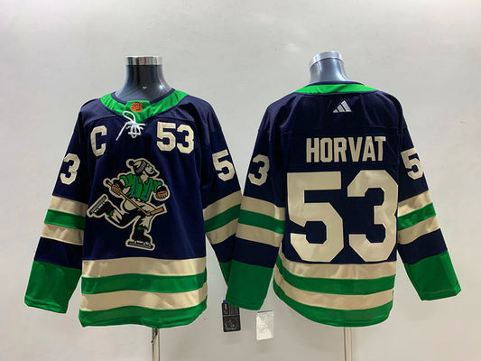 Men's Vancouver Canucks Bo Horvat #53 Blue Breakaway Jersey