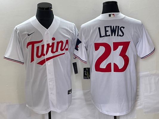 Men's Minnesota Twins Royce Lewis #23 White Home Replica Player Jersey