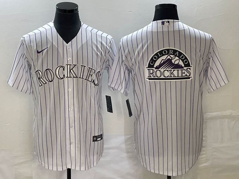 Men's Colorado Rockies White Home Replica Team Jersey