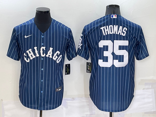 Men's Chicago White Sox Frank Thomas #35 Blue Replica Baseball Jersey