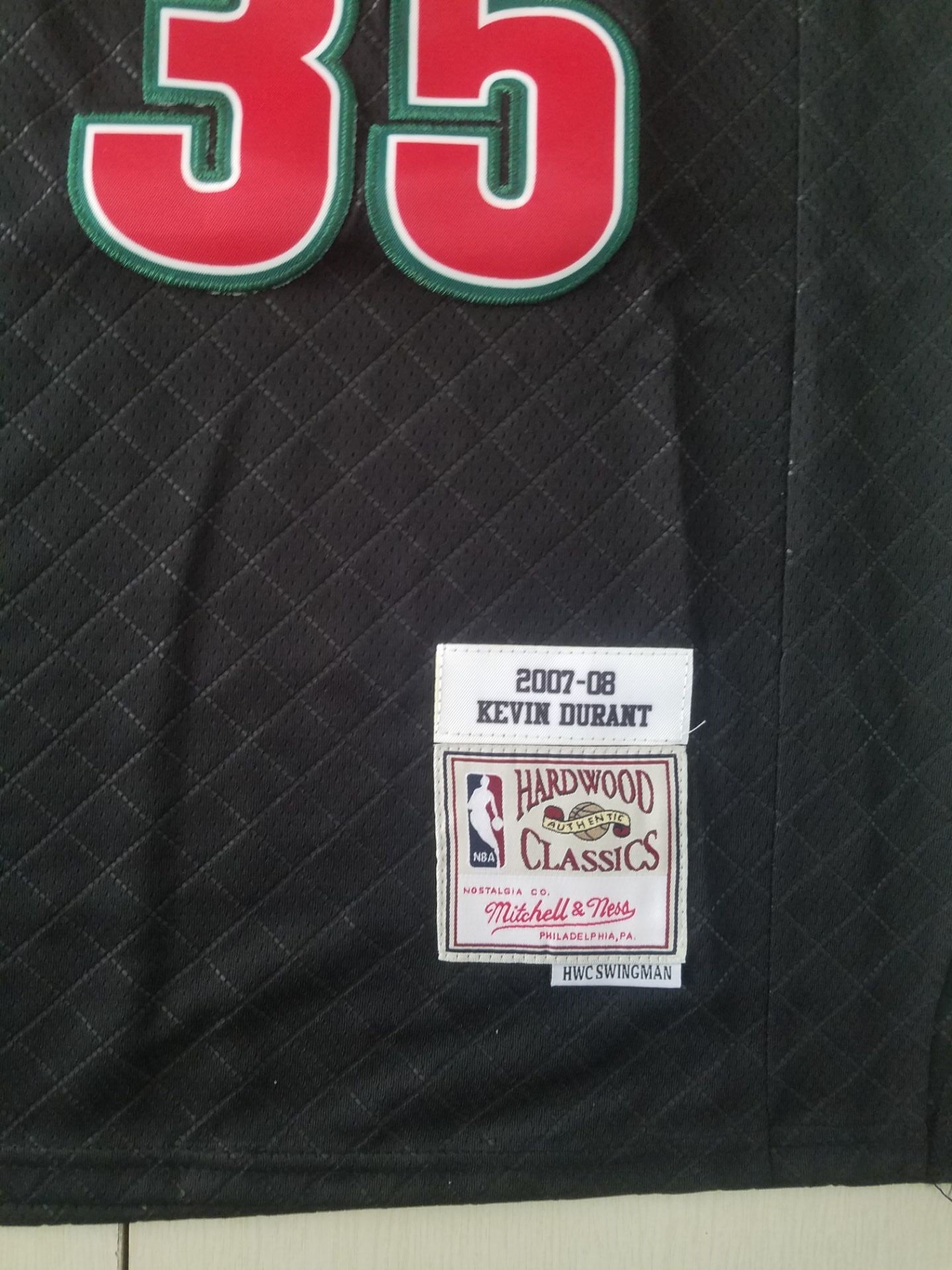 Men's Seattle SuperSonics Kevin Durant 2007-08 Black Hardwood Classics Swingman Jersey