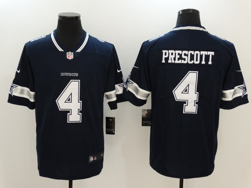 Men's Dallas Cowboys Dak Prescott #4 Navy Game Player Jersey