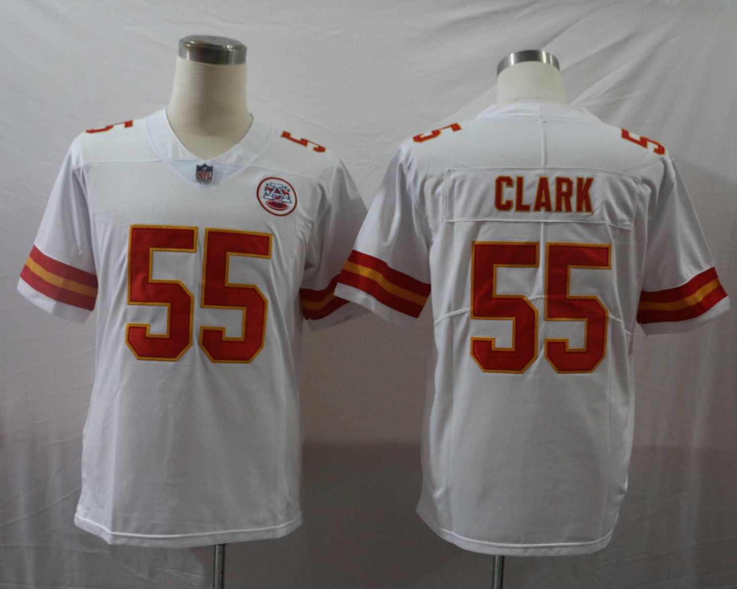 Men's Kansas City Chiefs Frank Clark #55 White Game Jersey