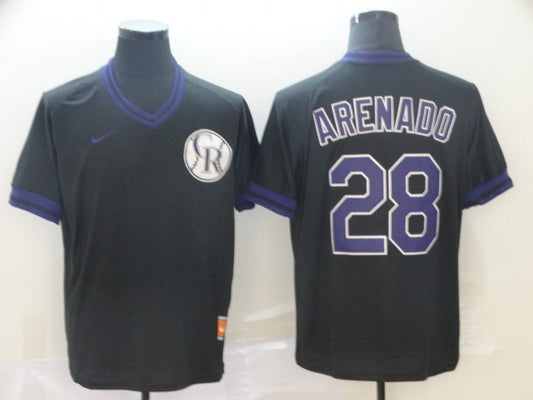 Men's Colorado Rockies Nolan Arenado #28 Black Replica Player Jersey