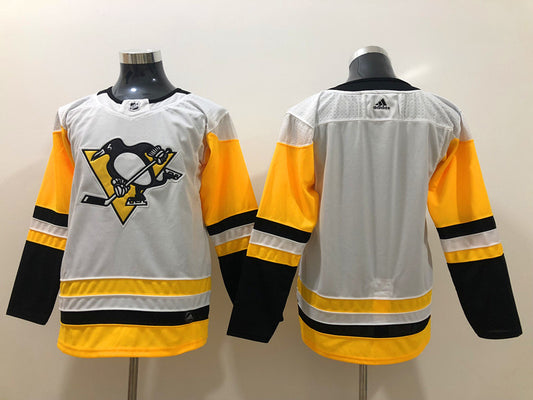 Men's Pittsburgh Penguins White Away Authentic Blank Jersey