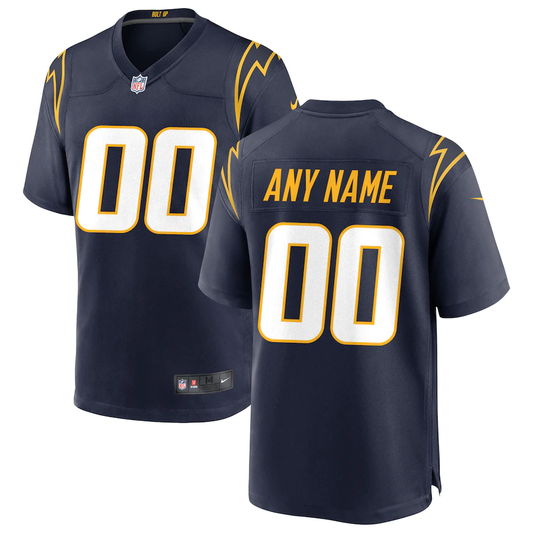 Custom Los Angeles Chargers Navy Alternate Game Jersey