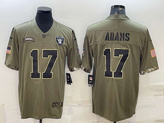 Men's Las Vegas Raiders Davante Adams #17 Olive 2022 Salute To Service Limited Jersey