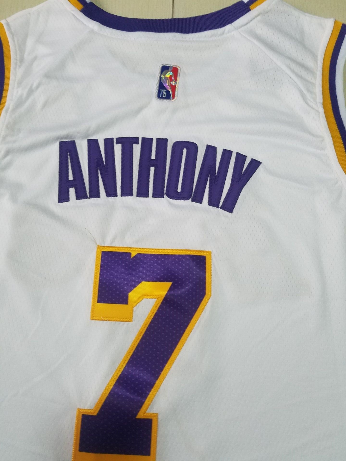 Men's Los Angeles Lakers Carmelo Anthony #7 White Fast Break Replica Jersey