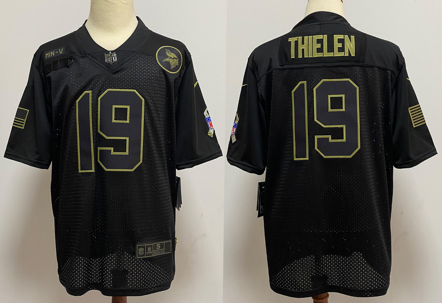 Men's Minnesota Vikings Adam Thielen Black 2020 Salute To Service Limited Jersey