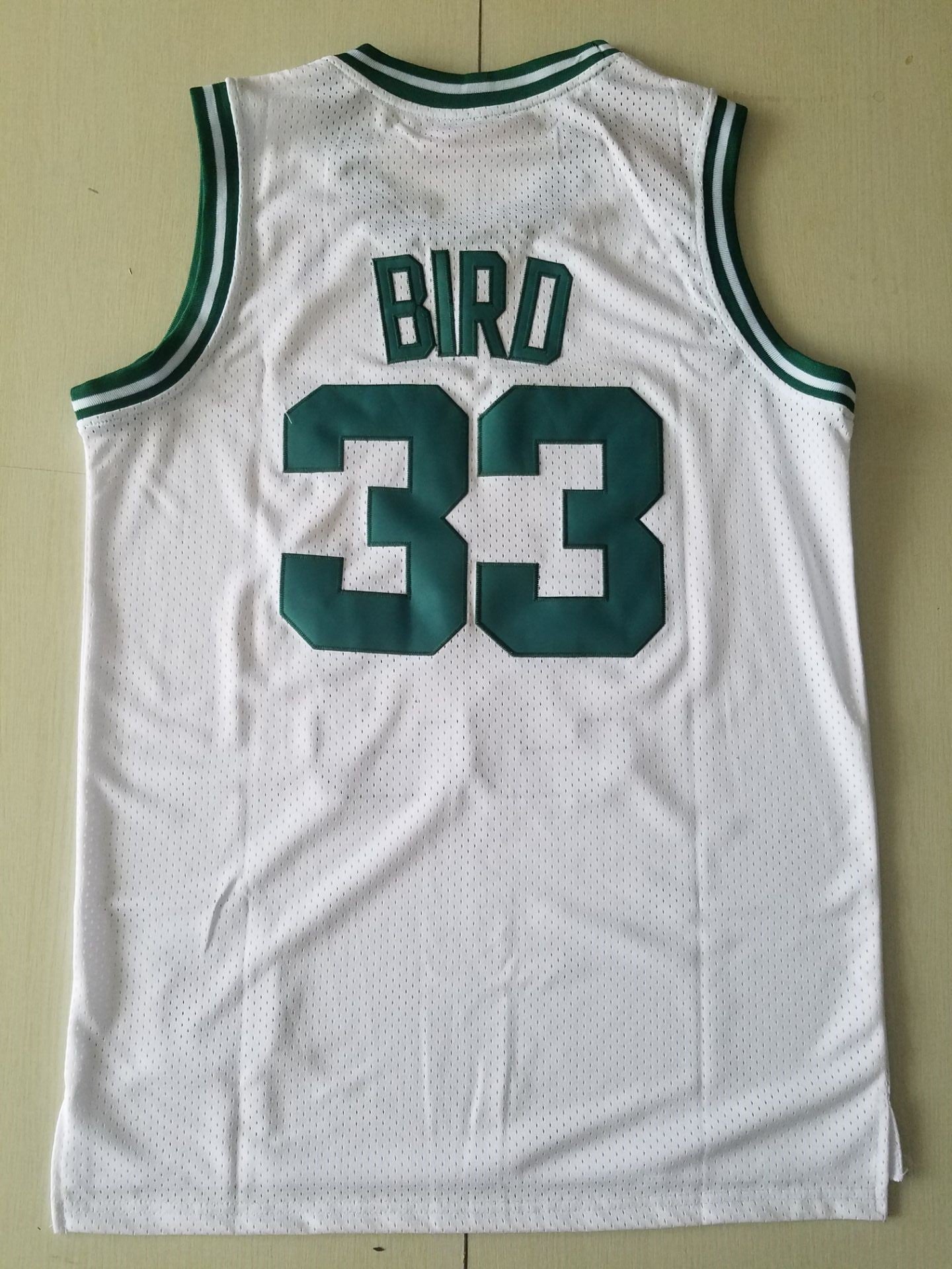 Men's Boston Celtics Larry Bird White 1985-86 Hardwood Classics Swingman Jersey