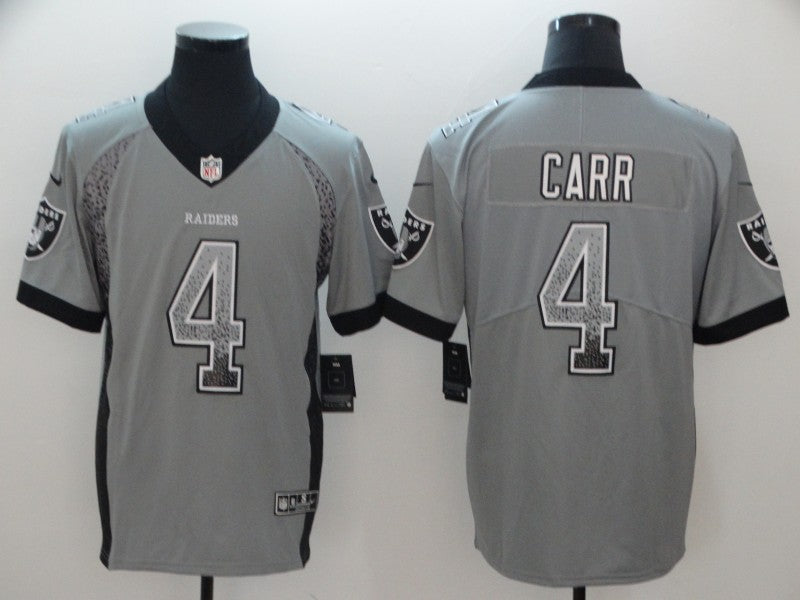 Men's Las Vegas Raiders Derek Carr #4 Gray Game Player Jersey