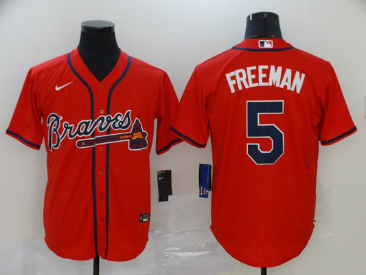 Men's Atlanta Braves Freedie Freeman #5 Red Replica Jersey