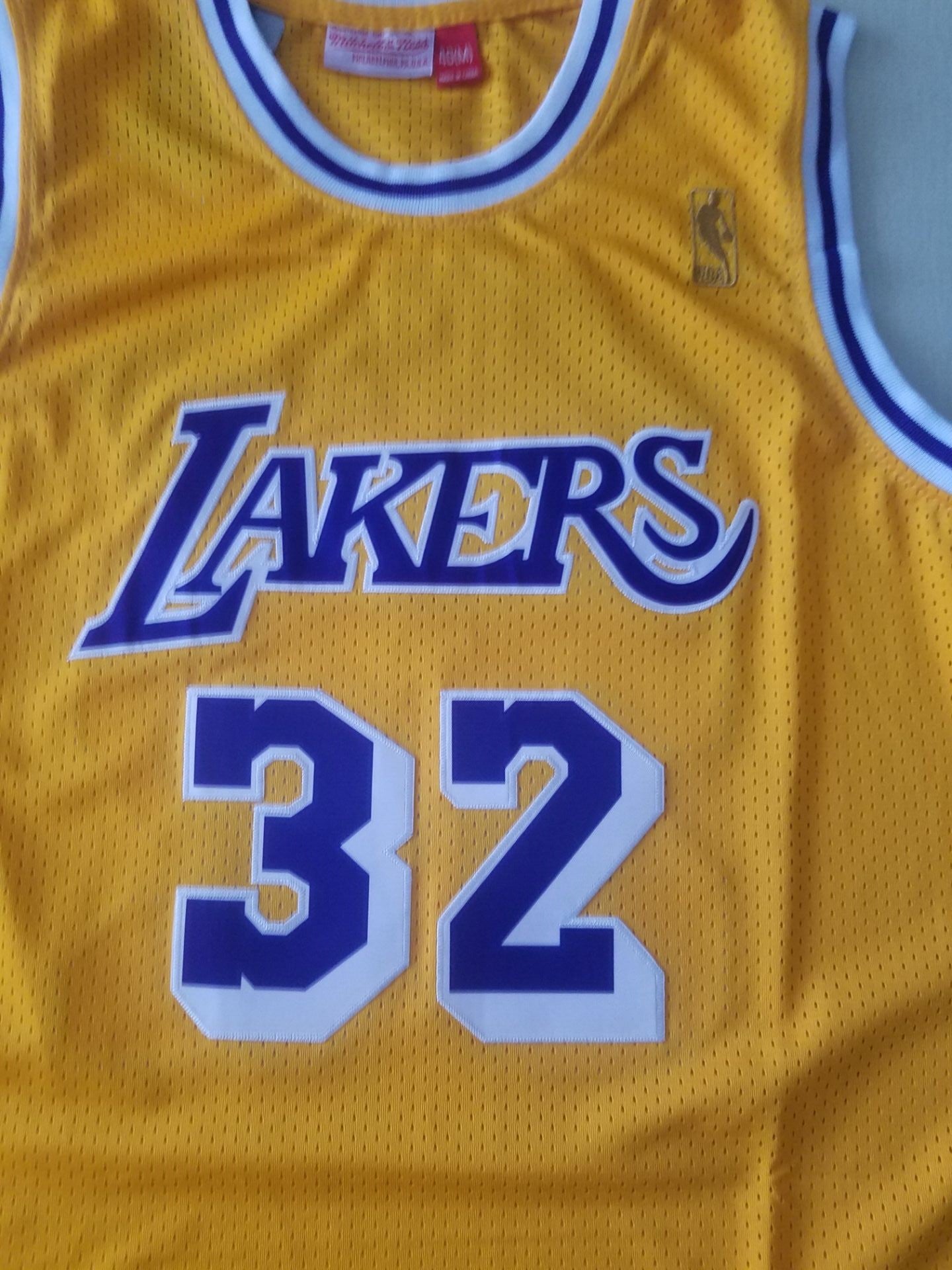 Men's Los Angeles Lakers Magic Johnson #32 Yellow Throwback Jersey