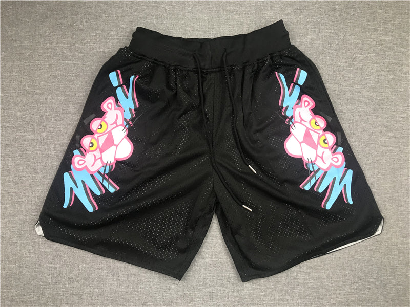 Men's Miami Heat Pink Panther Black Basketball Shorts