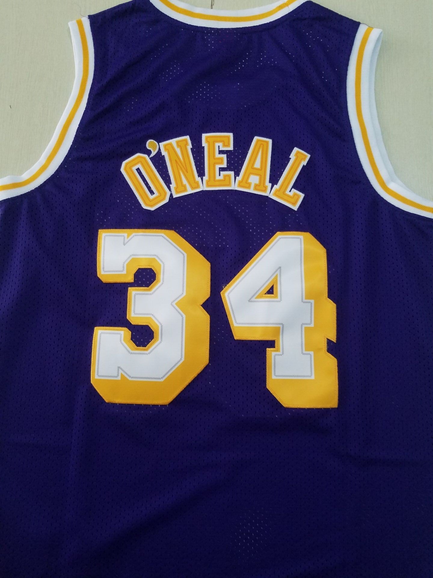 Men's Los Angeles Lakers Shaquille O'Neal #34 Purple 1996-97 Classics Jersey