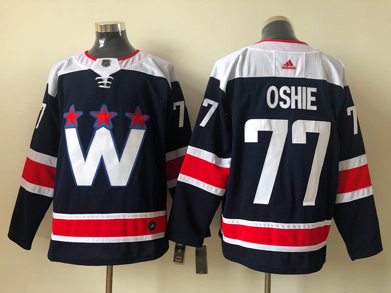 Men's Washington Capitals TJ Oshie #77 Navy Breakaway Player Jersey