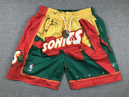 Men's Seattle SuperSonics Red/Green Swingman Pocket Shorts