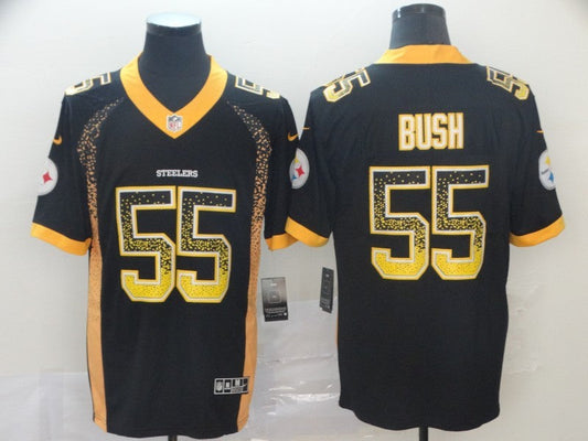 Men's Pittsburgh Steelers Devon Bush Jr. #55 Black Player Jersey