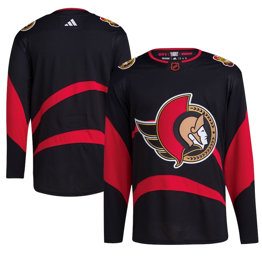 Men's Ottawa Senators Black Reverse Retro 2.0 Authentic Blank Blank Jersey