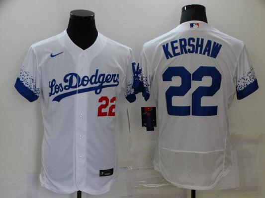 Men's Los Angeles Dodgers Clayton Kershaw #22 White Game Player Jersey