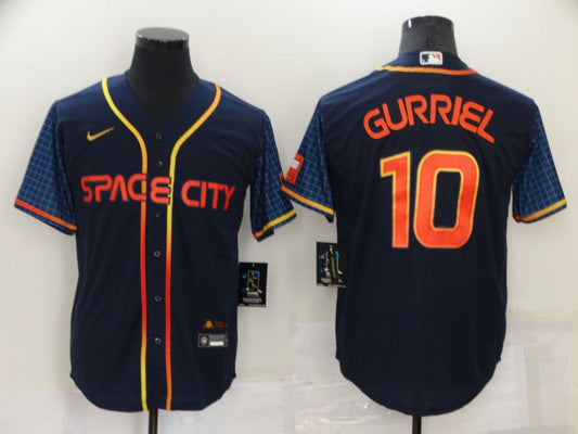 Men's Houston Astros Yuli Gurriel #10 Navy Space City Jersey