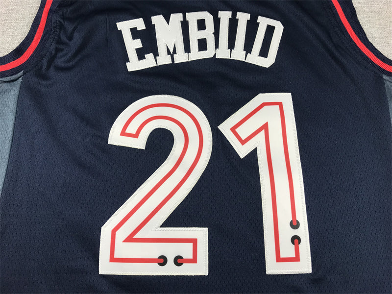 Men's Philadelphia 76ers Joel Embiid #21 Navy 2023/24 Swingman Jersey - City Edition