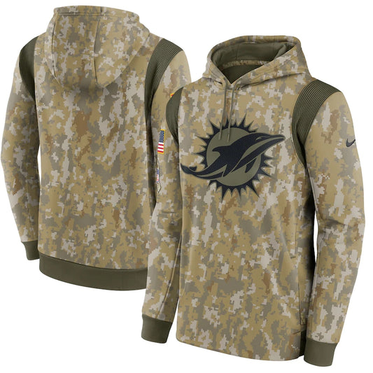 Men's Miami Dolphins NFL 2021 Salute to Service Hoodie Camouflage