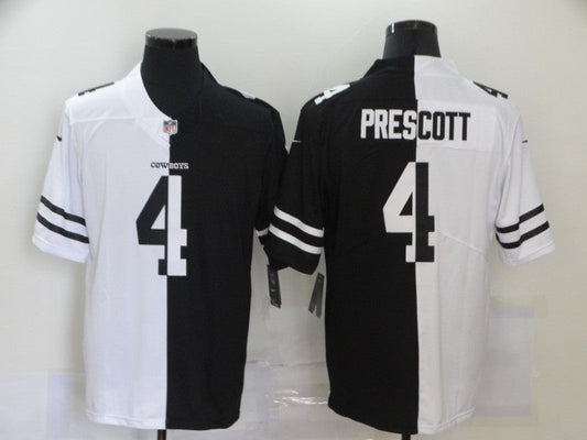 Men's Dallas Cowboys Dak Prescott #4 Black/White Game Jersey