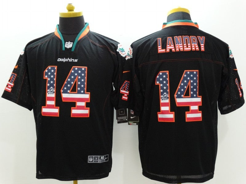 Men's Miami Dolphins Jarvis Landry #14 Black Game Jersey