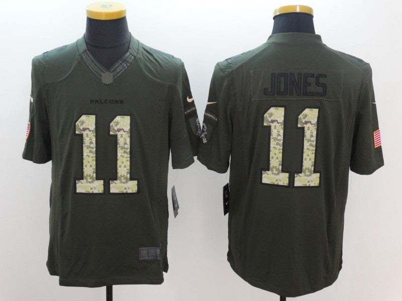 Men's Atlanta Falcons Julio Jones #11 Army Green Game Jersey