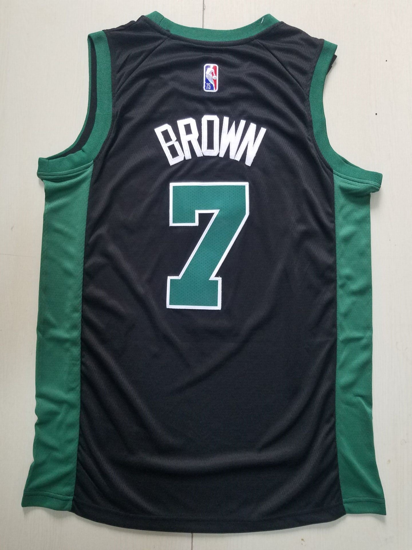 Men's Boston Celtics Jaylen Brown #7 NBA Black Replica Jersey