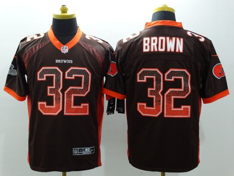 Men's Cleveland Browns Jim Brown #32 Brown Game Jersey