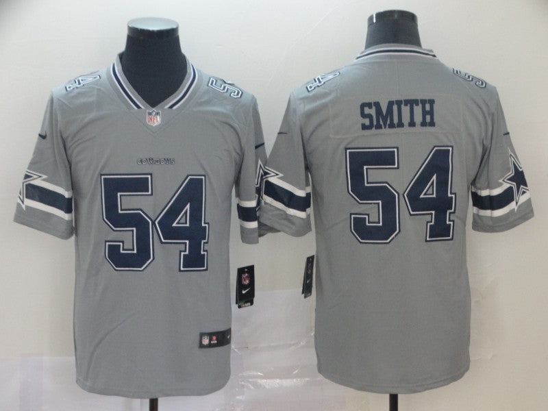 Men's Dallas Cowboys Jaylon Smith #54 Gray Inverted Legend Jersey