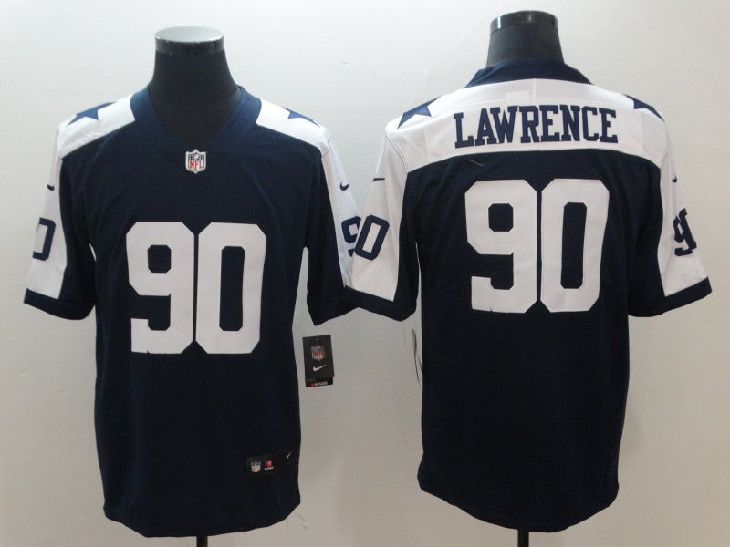 Men's Dallas Cowboys DeMarcus Lawrence #90 Navy Alternate Fashion Game Jersey