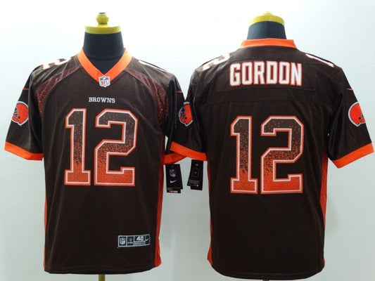 Men's Cleveland Browns Josh Gordon #12 Brown Game Jersey