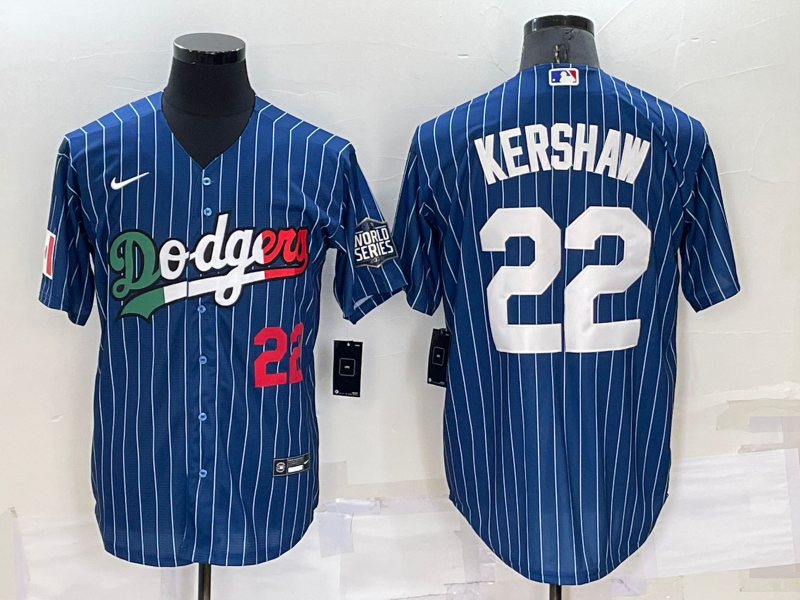 Men's Los Angeles Dodgers Clayton Kershaw #22 Blue Game Baseball Jersey