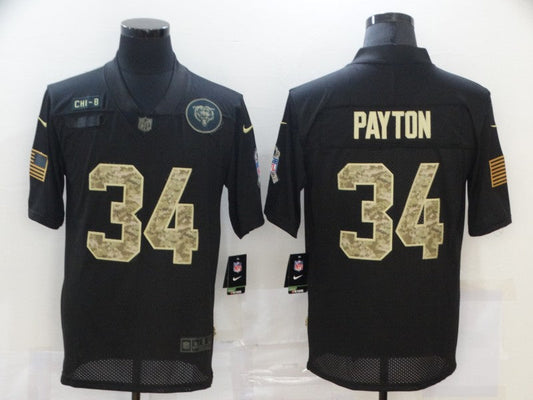 Men's Chicago Bears #34 Walter Payton Black Alternate Game Jersey