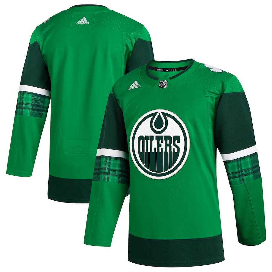 Men's Edmonton Oilers Kelly Green 2023 St. Patrick's Day Primegreen Authentic Blank Jersey