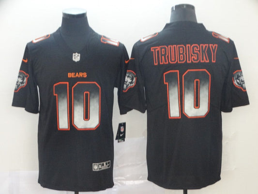 Men's Chicago Bears #10 Mitch Trubisky Black Game Player Jersey