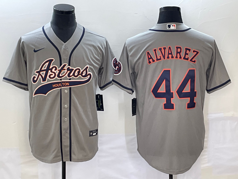 Men's Houston Astros Yordan Alvarez #44 Gray Replica Jersey Joint Edition