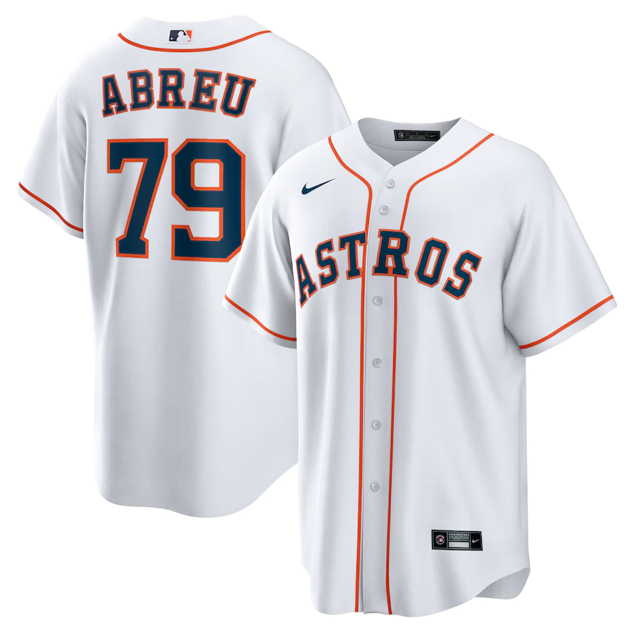 Men's Houston Astros Jose Abreu #79 White Home Replica Player Jersey