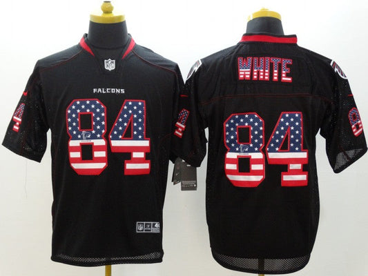 Men's Atlanta Falcons Roddy White #84 Black Game Jersey