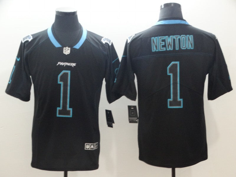 Men's Carolina Panthers #1 Cam Newton Black Game Player Jersey